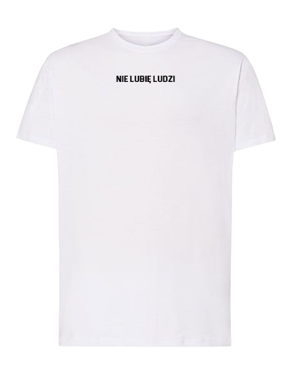 t-shirt nie lubię ludzi biały.png